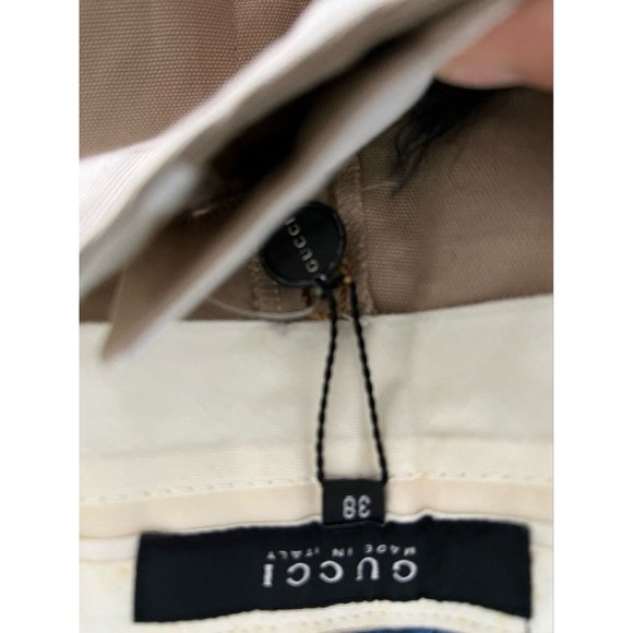 $795 NWT Authentic Gucci Women's Pants Khaki Attached Adjustable Belt IT 38 US 4 - Picture 11 of 11